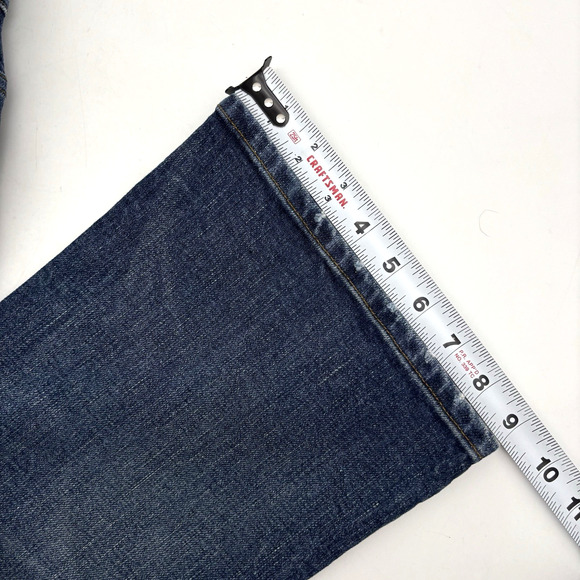 2018 Point Sur Denim Med Wash Distressed High Rise Cropped Jeans 30x26" USA Made - Picture 11 of 15